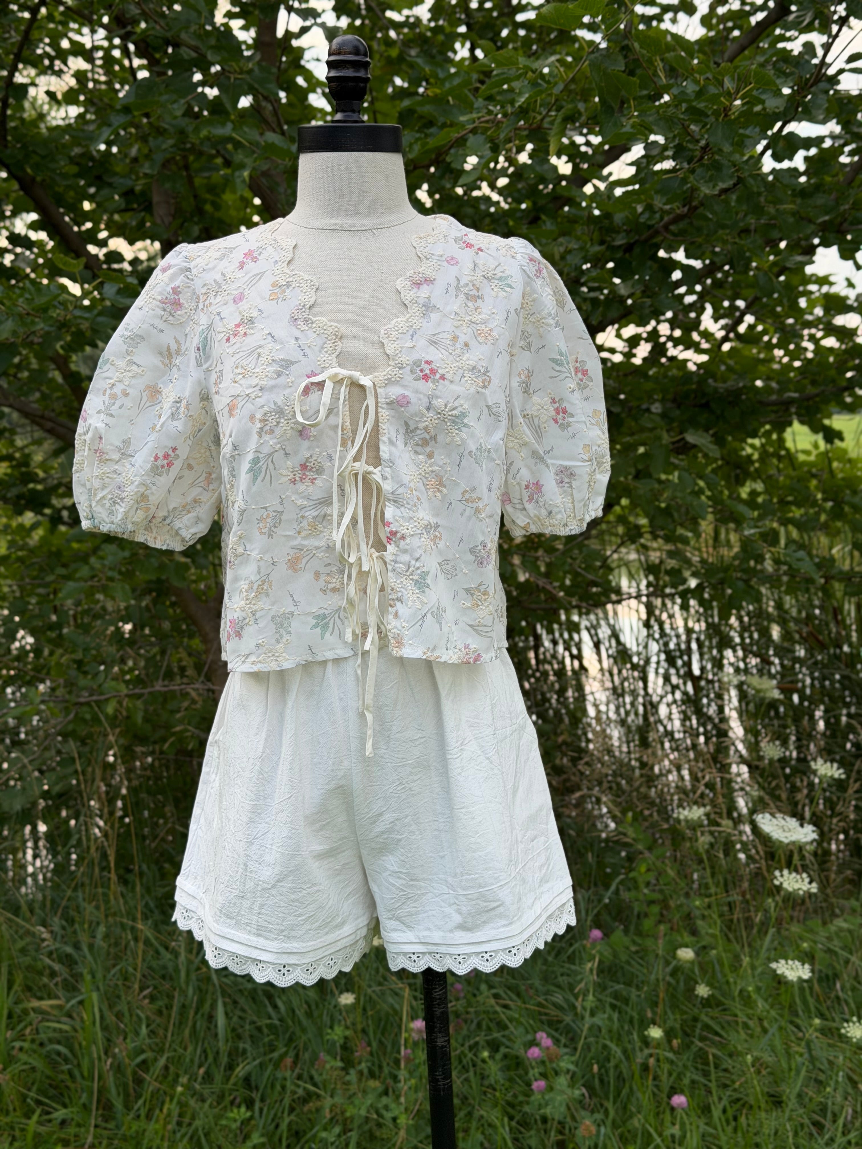 Caroline Floral Tie Top
