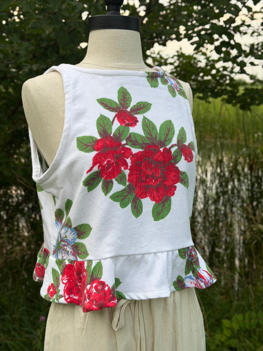Rose and Hibiscus Tablecloth Tank