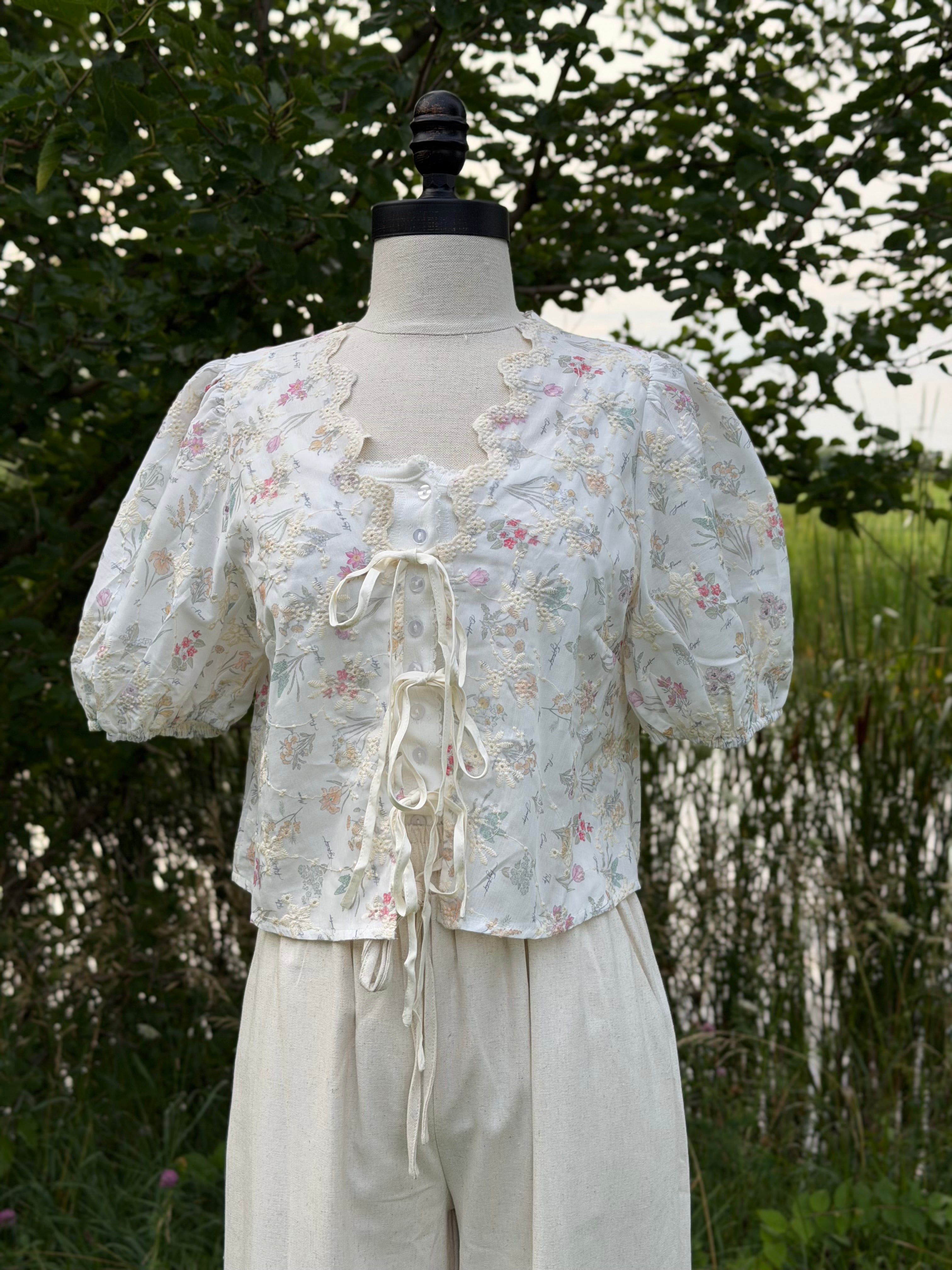 Caroline Floral Tie Top
