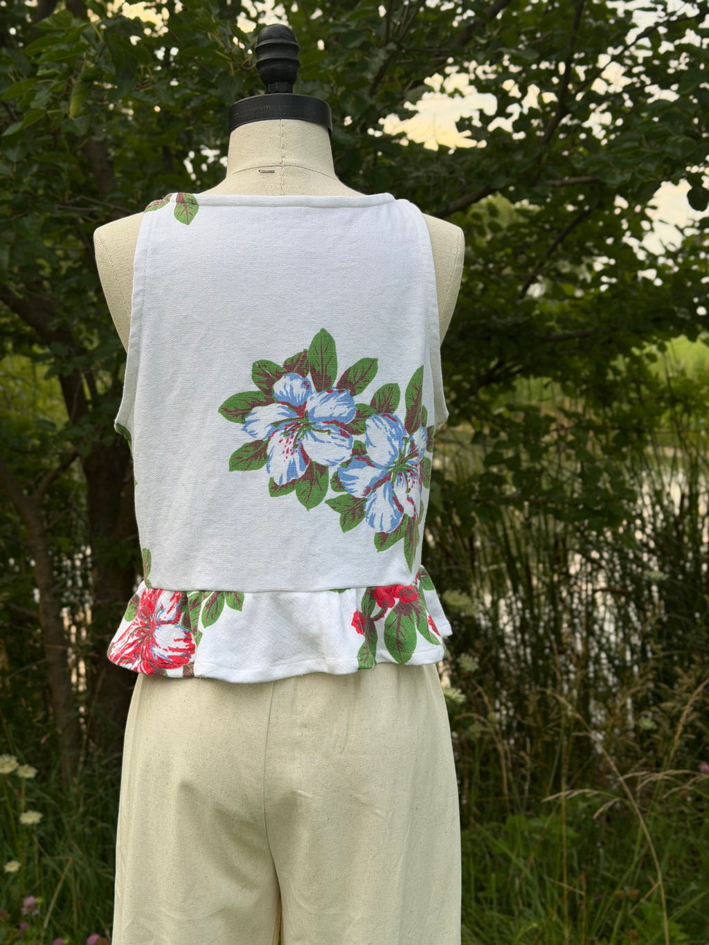 Rose and Hibiscus Tablecloth Tank