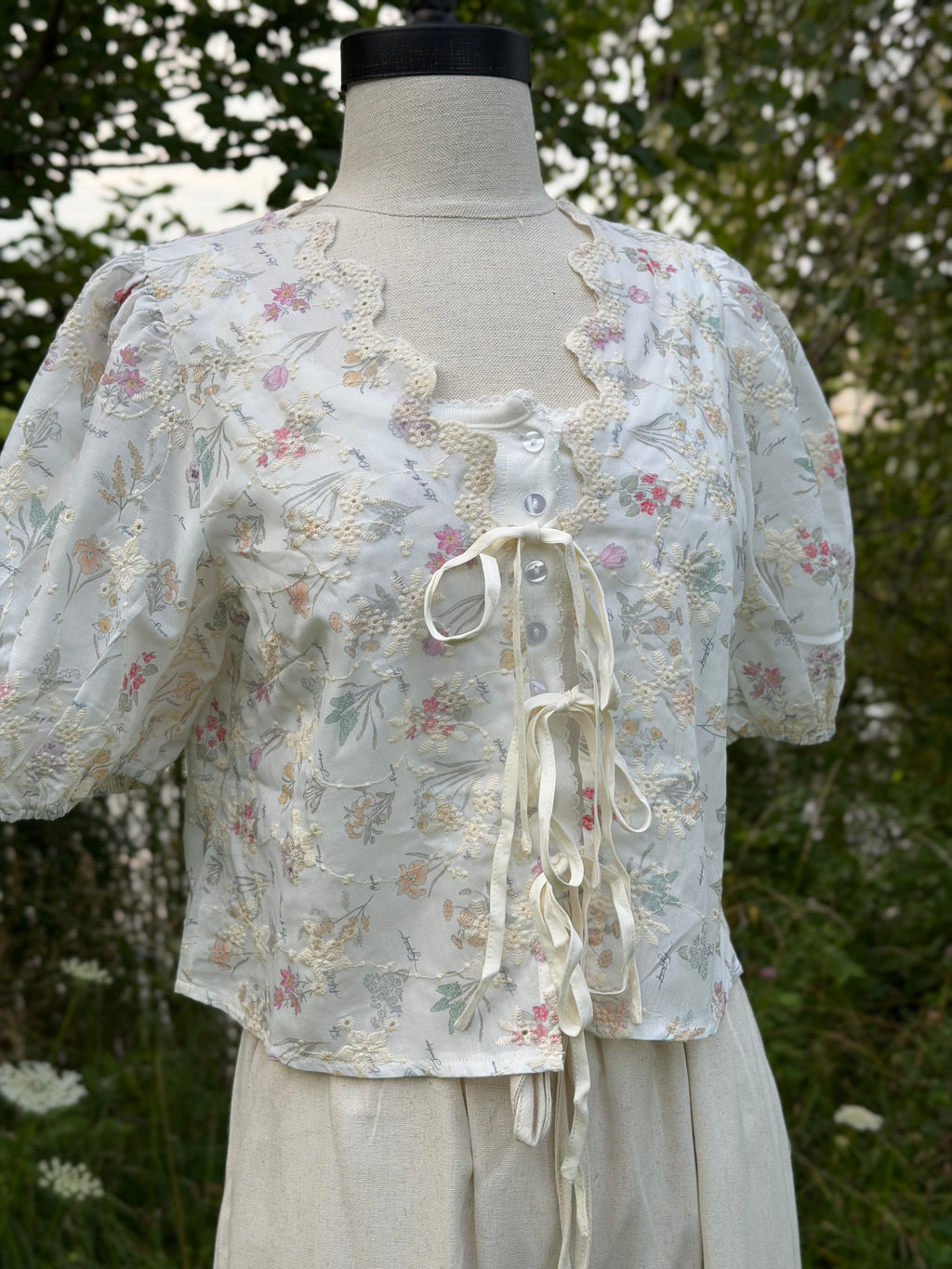 Caroline Floral Tie Top
