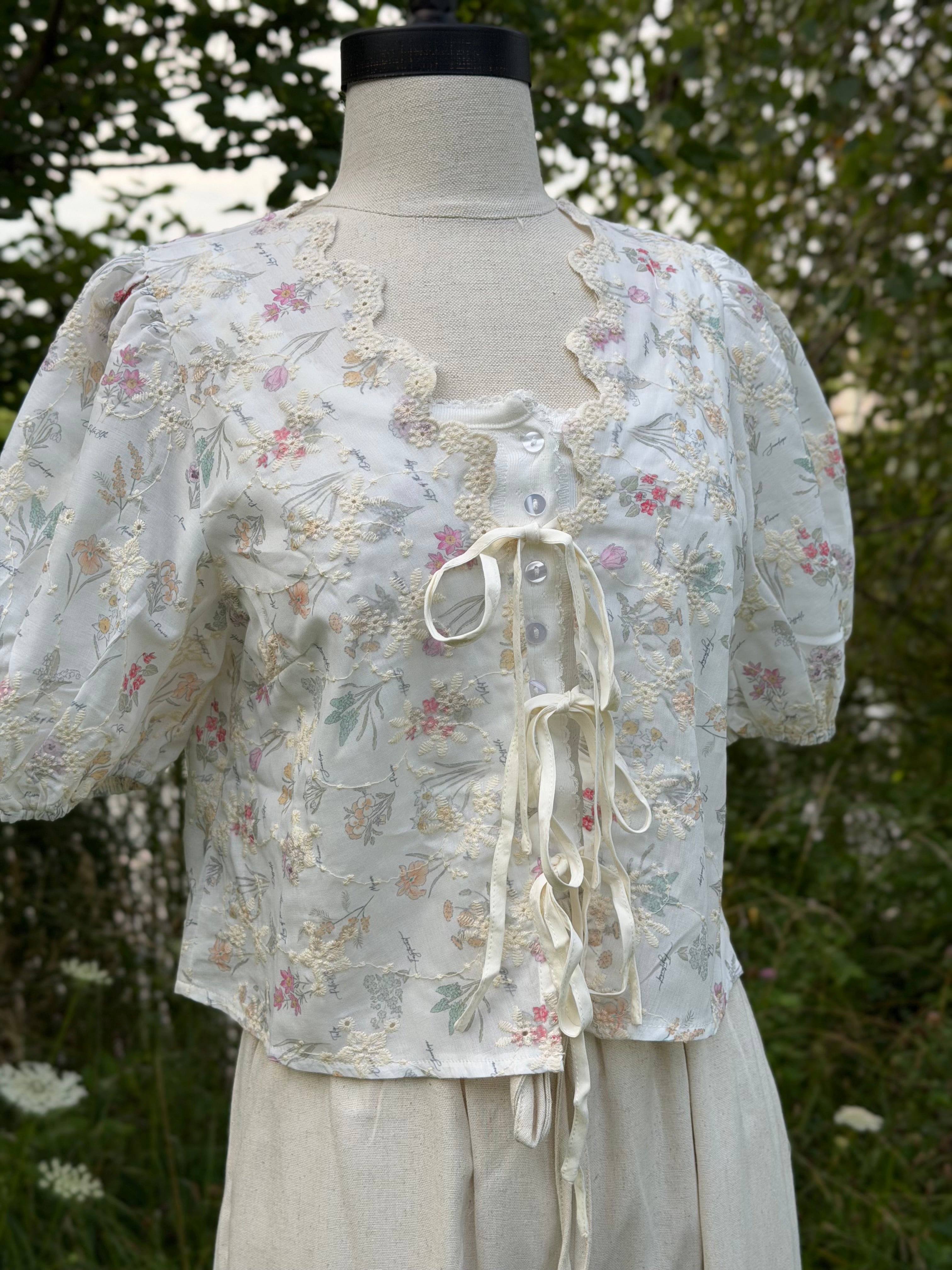 Caroline Floral Tie Top