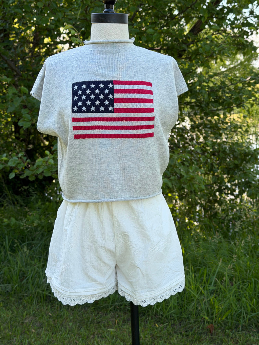 Americana Crop Sweater Top